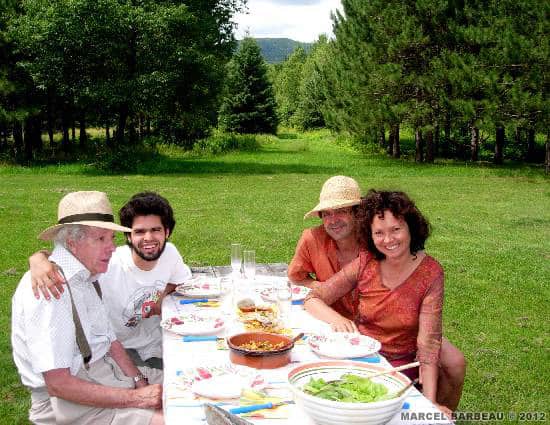 From left to right: Marcel Barbeau, hi grandson Manuel, his son in law Philippe Lavalette and his daughter Manon Barbeau.