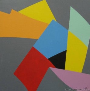 Author :Gauthier Ninon Date : 10/10/2009 At Sun RIsing Flames, Acrylic on canvas, 30 x 30 inches), Montreal, 2009.
