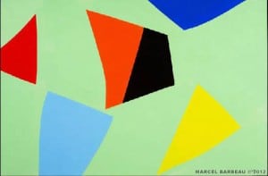 Auteur :Barbeau Marcel Date : 26/10/2009 Frontière éclatée Marcel Barbeau a produit cette peinture au cours de l'hiver 2008, à la toute fin de son dernier séjour à Paris.
