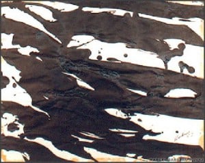 Author :Etchevery, Robert "Geste 5", China ink on rag paper Roland, 8 x 10 inches, Montreal 1957