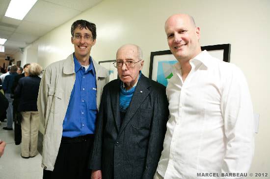 Author :Pinchuk Earl Date : 06/07/2010 From left to right, Jacques Bélanger, art collector, Marcel Barbeau and Earl Pinchuk, coordinnator for Art for healing. The photography is a courtesy of Art for Healing Foundation