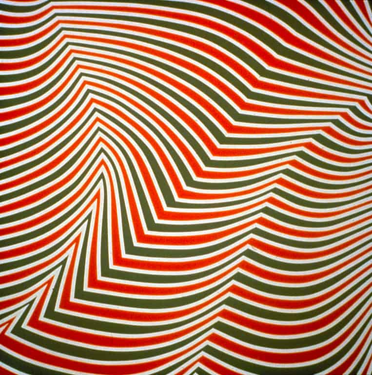 Auteur :Richard-Max Tremblay pour le Musée d'art contemporain de Montréal Date : 05/09/1994 Marcel Barbeau, “Rétine virevoltante”, acrylique sur toile, 220 x 220 cm, New York, 1966. Collection Musée d'art contemporain de Montréal, Photo : Richard-Max Tremblay, avec l'aimable permission du MACM.