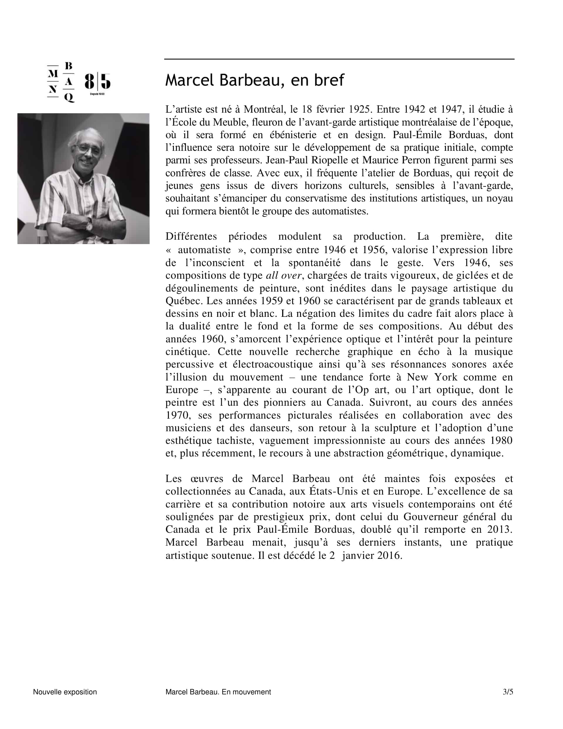 Exposition majeure, la plus importante jamais réalisée sur Marcel Barbeau au Musée National des beaux-art du Québec dès le 11 octobre