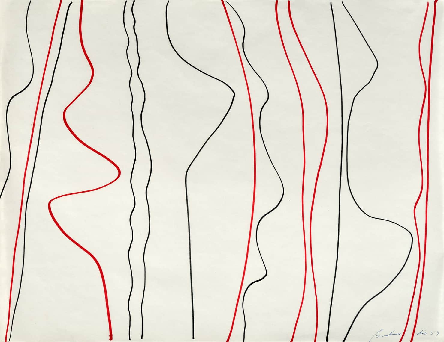 Marcel Barbeau, Résonances rouges et noires, 1957